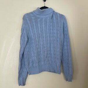 Blue cable knit